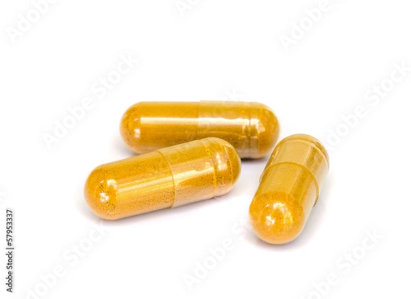 Fototapeta Tumeric capsule.