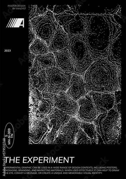 Fototapeta Geometric Poster juxtaposed with bright bold organic bitmap dither texture.