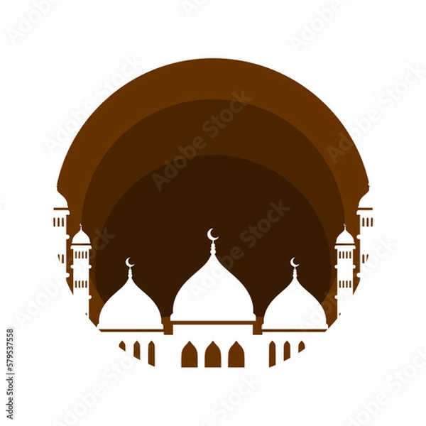 Fototapeta ramadan kareem mosque and lantern illustration with moon and star islamic