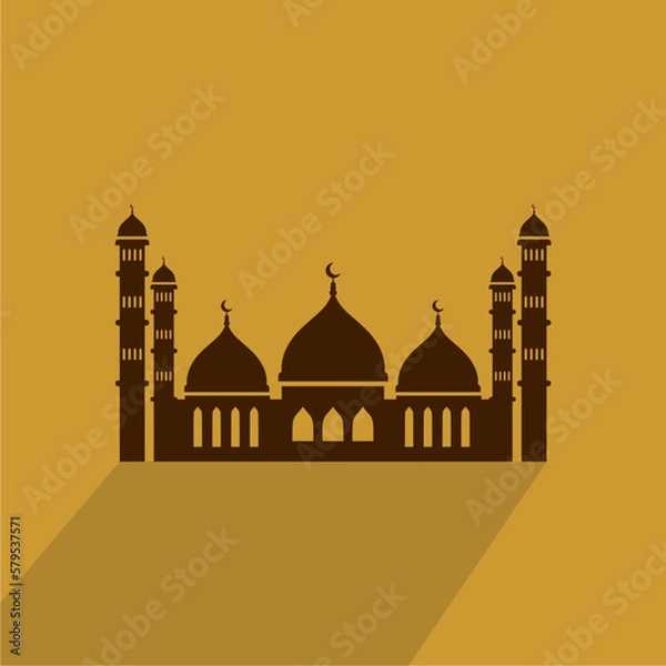 Fototapeta ramadan kareem mosque and lantern illustration with moon and star islamic