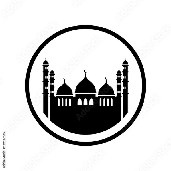 Fototapeta ramadan kareem mosque and lantern illustration with moon and star islamic