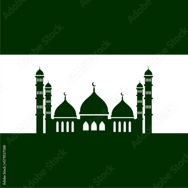 Fototapeta ramadan kareem mosque and lantern illustration with moon and star islamic