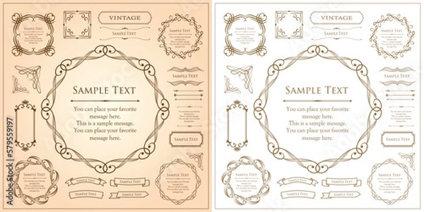 Fototapeta エレガントなフレーム。デザインテンプレート。ゴージャスな額のセット。