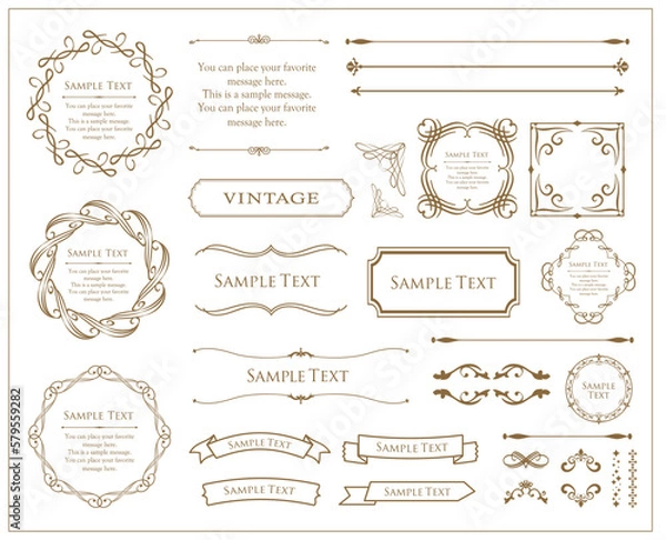 Fototapeta エレガントなフレーム。デザインテンプレート。ゴージャスな額のセット。