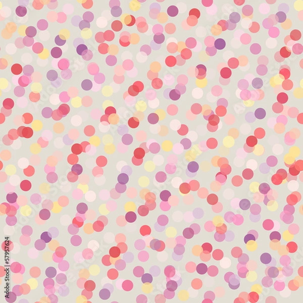 Fototapeta Romantic seamless background with multicolored confetti