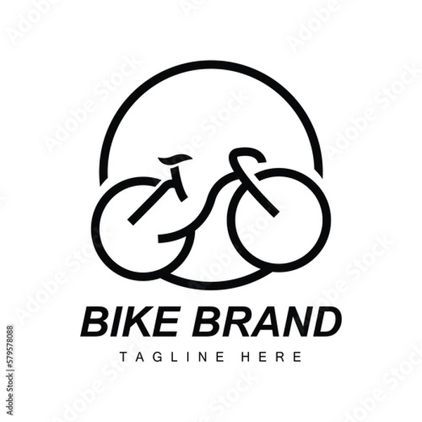 Obraz Bicycle Logo, Vehicle Vector, Bicycle Silhouette Icon, Simple Design Inspiration