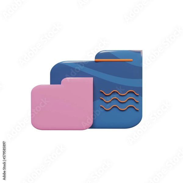 Obraz Folder illustration in 3d render style