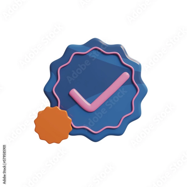 Obraz Approval illustration with 3d render style