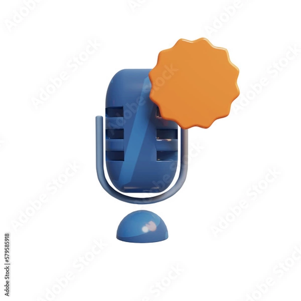 Obraz Mic Illustration with 3d render style