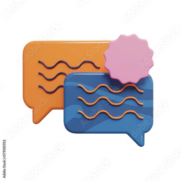 Obraz Chat illustration with 3d render style