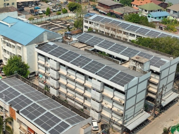 Obraz solar panels on the roof