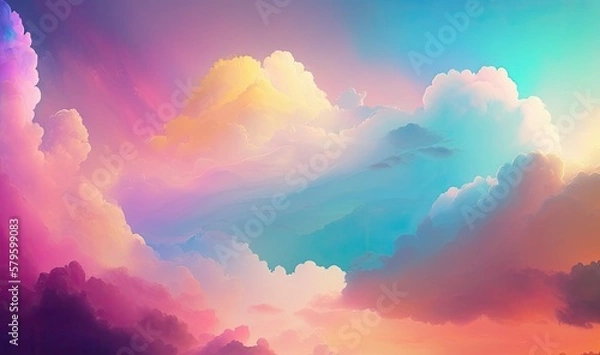 Fototapeta Colorful Pastel Colored Clouds Background