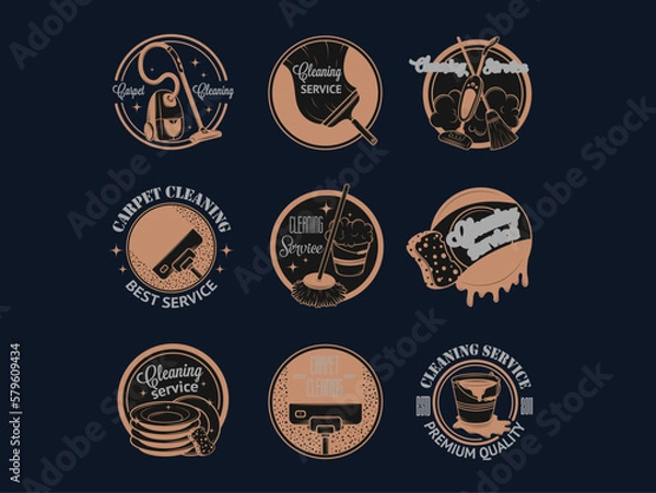 Obraz set vintage logo