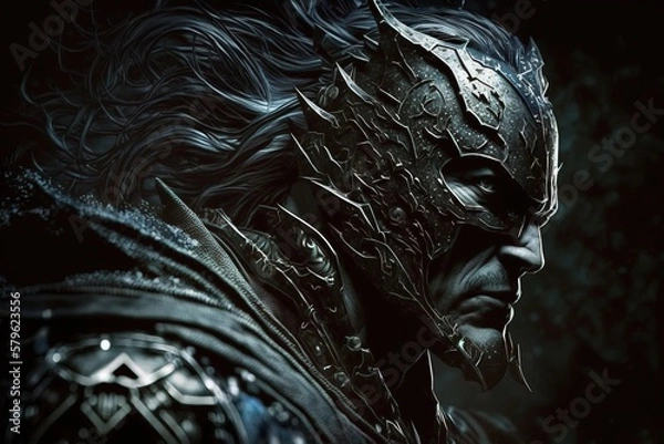 Fototapeta Dark epic gaming character concept, generative ai