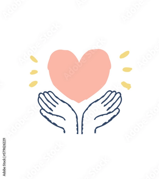 Obraz ハートと手のひら