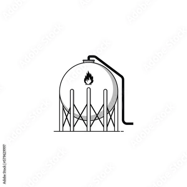 Obraz Lng storage tank icon isolated vector graphics