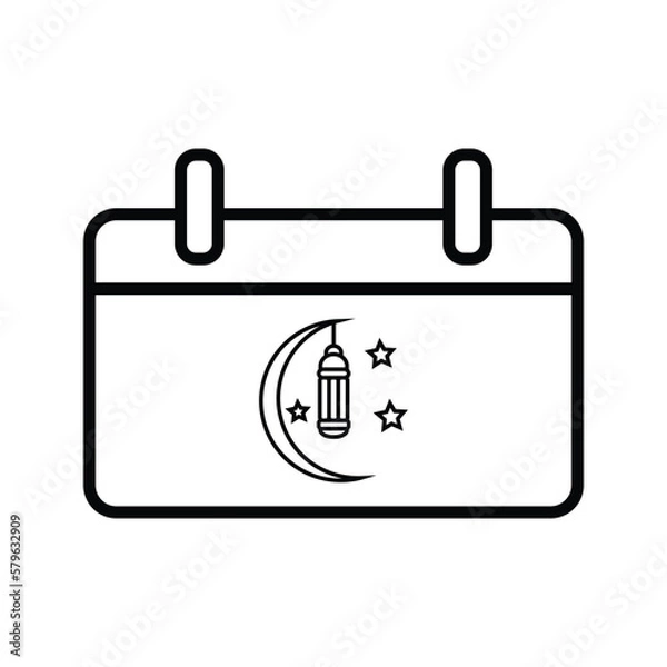Fototapeta Calendar Ramadan icon vector, Ramadan Kareem Isolated on white background.  Trendy Flat style for graphic design, Web site, UI. EPS 

