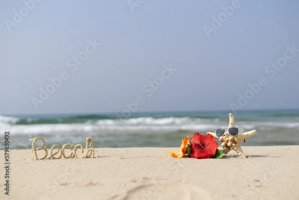 Fototapeta ビーチとハイビスカス