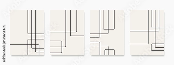 Fototapeta Add a touch of modern elegance to any room with this wall hanging featuring a sleek and simple design. The outlines or silhouettes of stacked square shapes create a contemporary look interior.