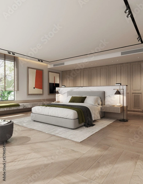 Fototapeta Modern bedroom interior