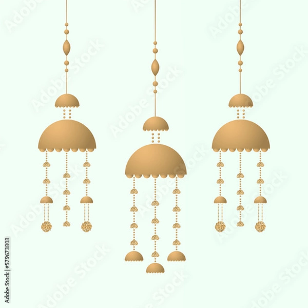 Fototapeta Wedding Kaleere Hangning Vector for choora decoration of bride