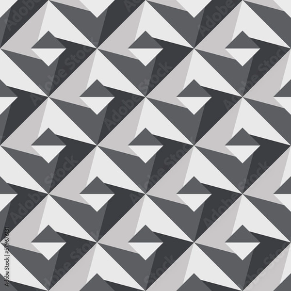 Fototapeta Geometric seamless pattern with geometric 3d illusion square fabrics backdrop. flat Vector illustration. use fabric print.