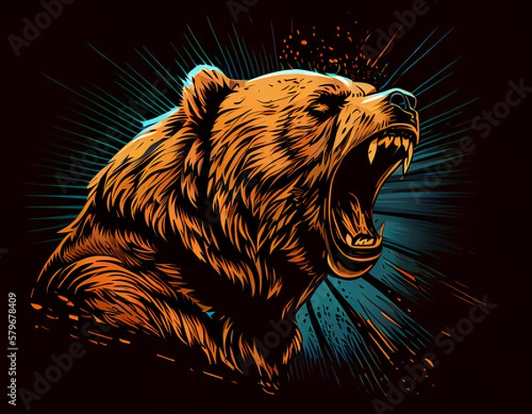 Fototapeta bear angry art