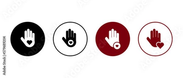 Fototapeta volunteer icon vector illustration. palm with love concept. Flat style - stock vector.