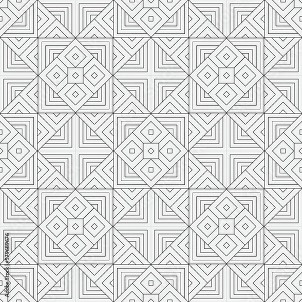 Fototapeta Vector seamless pattern. Modern stylish texture. Monochrome, linear abstract background.
