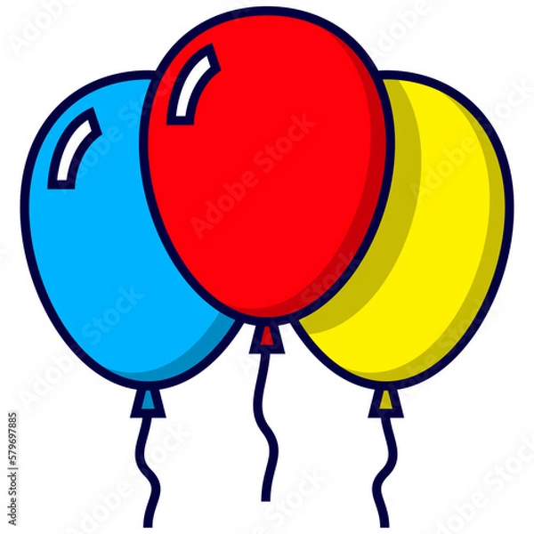 Obraz Party Balloons Color Icon
