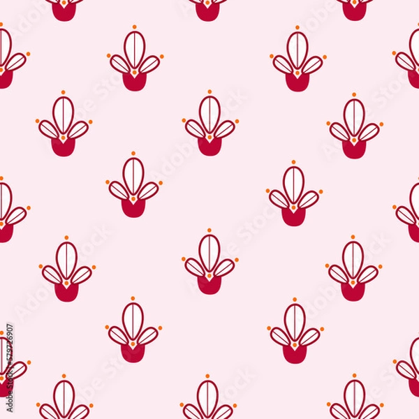Obraz seamless pattern with pink leaf design .