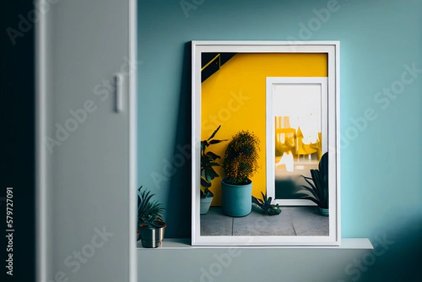 Fototapeta Picture Frame Mockup with Aesthetically Pleasing Plants