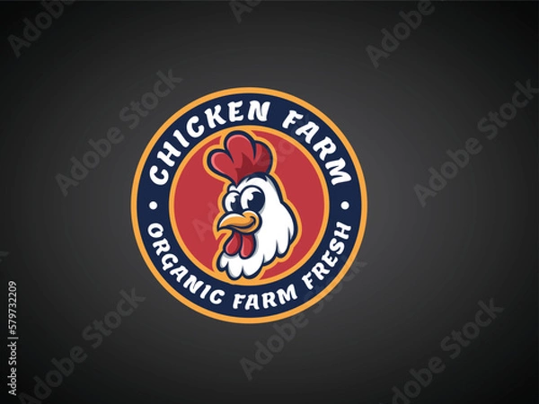 Obraz Fried chicken restaurant logo template.