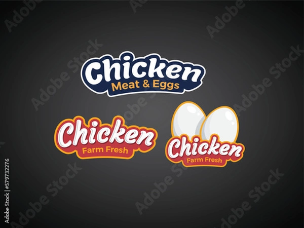 Obraz Fried chicken restaurant logo template.