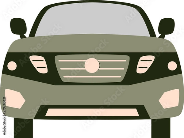 Obraz City car. Front view. Simple auto design.