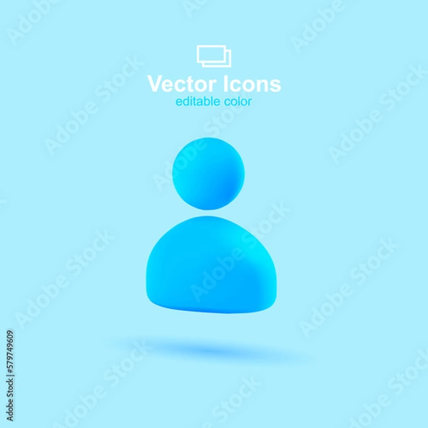 Obraz 3d vector icon. Social media set. User icon. Profile symbol.