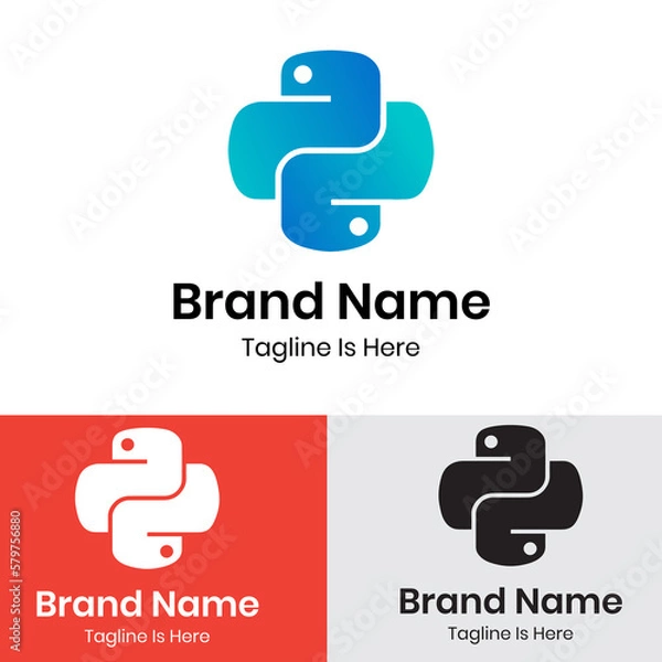Fototapeta Gradient python logo design
