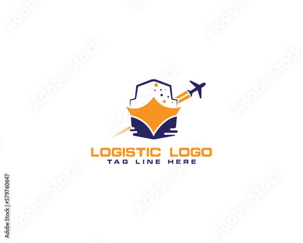 Fototapeta logistic logo with editable vector files