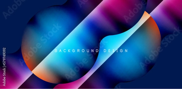 Fototapeta Colorful bubble abstract background with shadow effects. Minimalist geometric vector Illustration For Wallpaper, Banner, Background, Card, Book Illustration, landing page