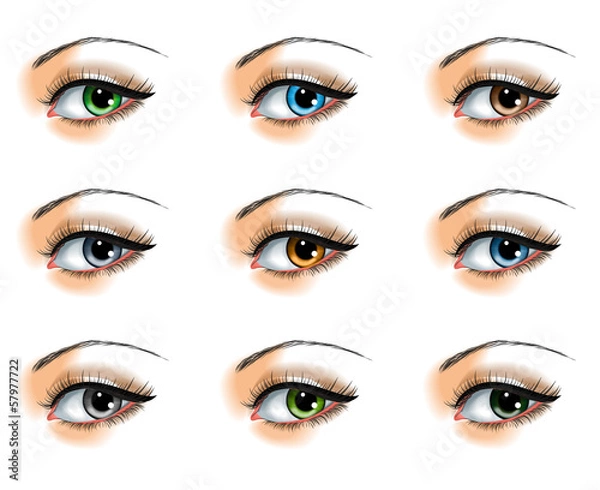 Obraz Nine  different eye colors set