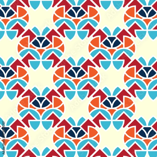 Obraz  Square & triangle Geometric Shape Arabesque Seamless Pattern Background.