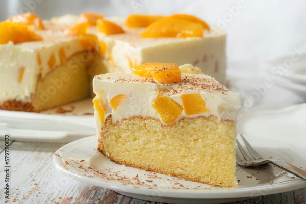 Fototapeta Pfirsich Topfentorte