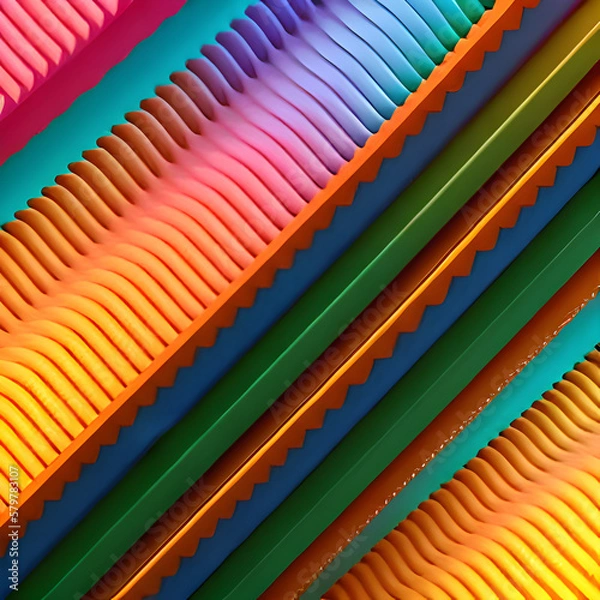 Obraz multicolored abstract pattern with stripes. Generative AI
