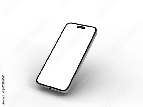 Fototapeta 3d render illustration hand holding the white smartphone