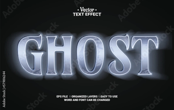 Obraz Ghost Editable Vector Text Effect.