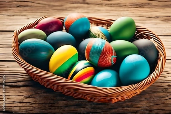 Obraz easter eggs in basket