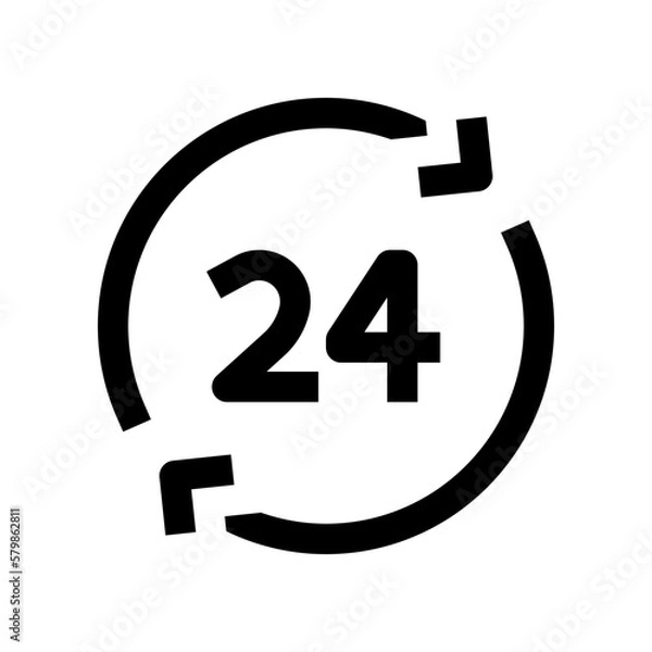 Fototapeta 24 hours icon for your website, mobile, presentation, and logo design.