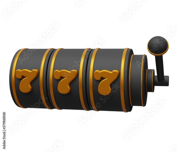 Fototapeta slot machine with 777 3d render