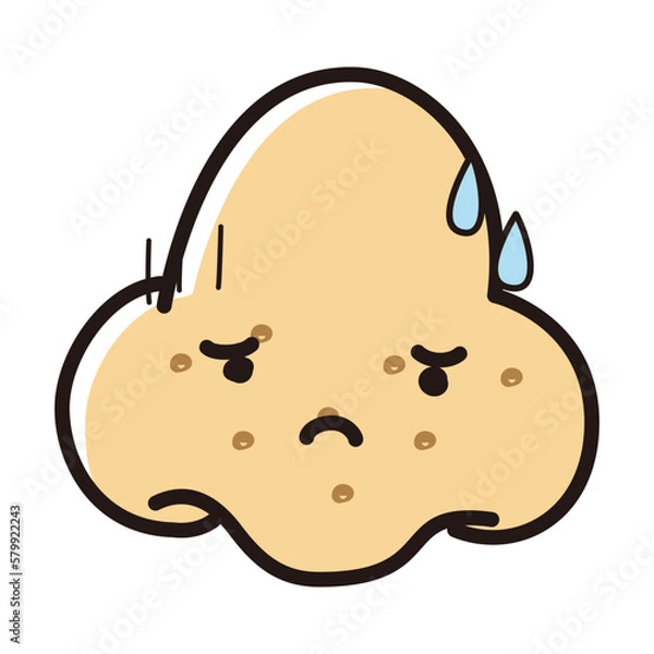 Fototapeta 黒いブツブツのある困った表情の鼻（黒ズミ、角栓）