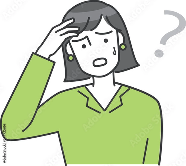 Obraz 女性が悩んでいるベクターイラスト